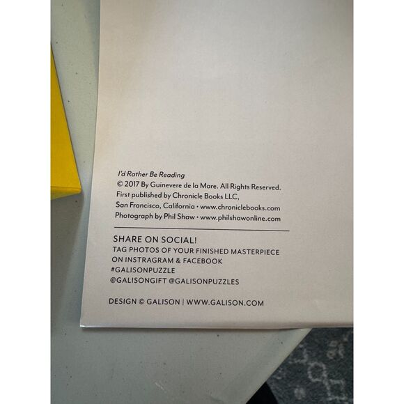 1000 piece Galison jigsaw puzzle I'd Rather Be Reading ; open/complete - Picture 4 of 5